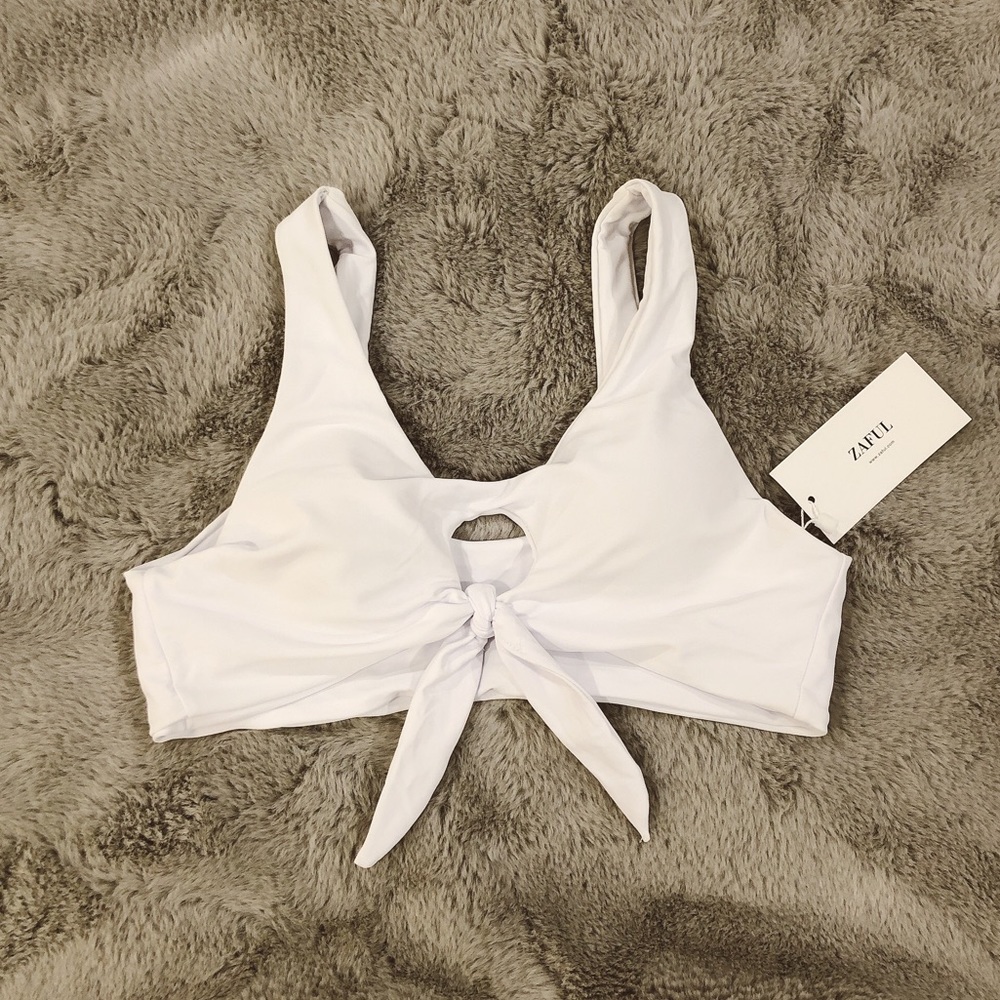 Zaful White Bikini Top NWT